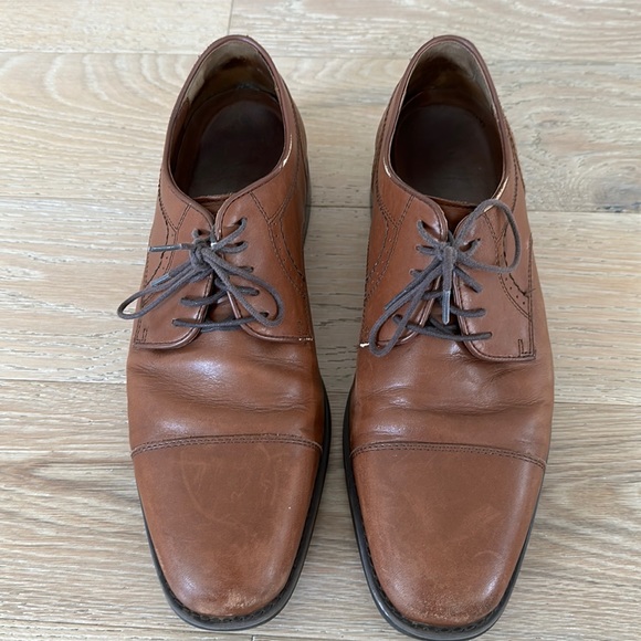 Mens Johnston & Murphy Brown Leather Dress Shoes Size 9 - Picture 1 of 7
